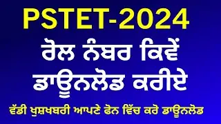 Pstet 2024 Admit Card Download/Good News/Official Website