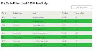 JavaScript HTML Table Filter