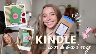 NEW basic kindle unboxing + set up (matcha🍵) kindle 11th gen! first impressions, reading and more!