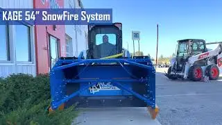 SnowFire Sidewalk Snow Plow & Pusher on a Bobcat T450 Compact Track Loader