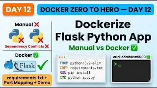 Day 12 | How to Dockerize a Flask Python Application | Dockerfile + Build + Run