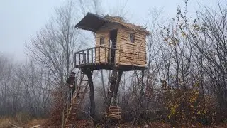 How I Built a Treehouse With Just Hand Tools!