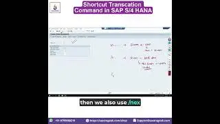 Shortcut Transcation Command in SAP S4 HANA