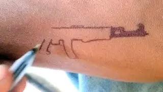 How to make Ak 47 tattoo design with pen | gun tattoo | ak 47 tattoo