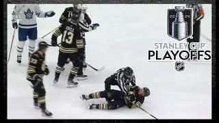 Marchand Is Furious After Linesman Andrew Smith Accidentally Knocks Him Down