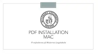 PDF installation (Adobe reader) på MAC