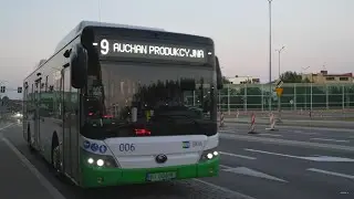 Poland, Białystok, bus 9 ride from W. Raginisa / Św. Maksymiliana Marii Kolbego to Swobodna