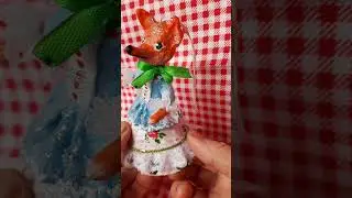Лисичка из ваты поделка елочной игрушки