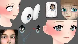 デフォルメキャラクターの目 : 眼球の変形 ( Deformed Character Eyes : Eyeball Deformation )