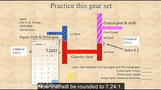 How to Calculate the Gear Ratio and speed and torque changes when a counter gear is used.