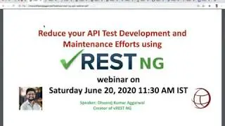 vREST NG Webinar Series - Part 1 Getting started to API Automation