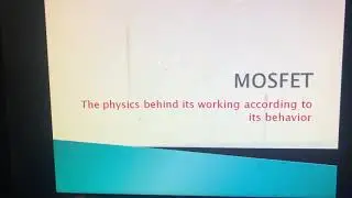 MOSFET (physics behind it)