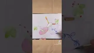 Watercolour painting a tiny tea dragon