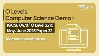 O Level Computer Science Demo | Past Paper May/June 2025 22 | 0478 IGCSE /2210