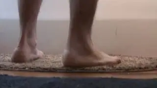 Feet going to have a shower