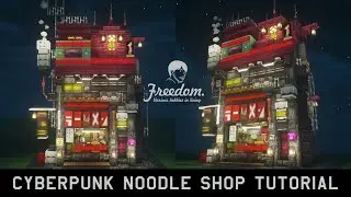 Minecraft Tutorial | A Real Architect Builds a Cyberpunk Noodle Shop  #99