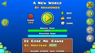 GEOMETRY DASH A NEW WORLD 100% ALL COINS