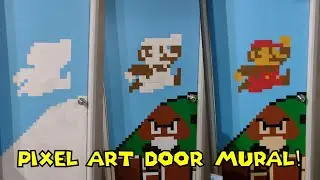 Painting my Super Mario Bros. Pixel Art Mural Door! | Film Learnin