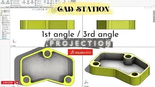 how to add 1st angle & 3rd angle projection || how to show all views in solidworks