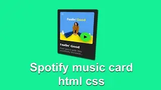 Spotify music card using html css | card design html css