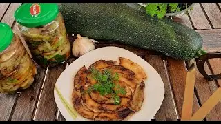 Fried zucchini in jars - a summer snack for the winter! With garlic and dill/Zucchini frittiert e...