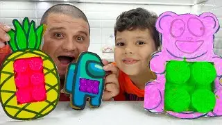Egorka and Dad Made Pop it with their own hands