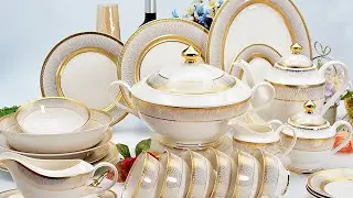 Wholesale embossed gold bone china dinnerware sets with good price - KAROSA