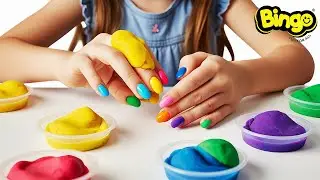 عمل اشكال من الصلصال للاطفال Colorful Nail Art for Kids Using Bingo Dough - صلصال للبنات والأولاد
