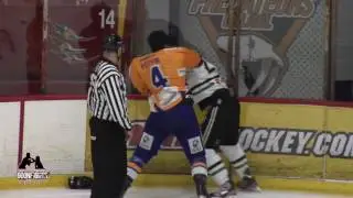 Potvin Collides with Goalie & Causes a fight Dany Potvin Vs Jonathan Paiement  19 Mars 2017