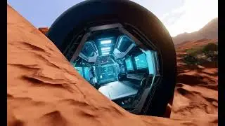 Free Stock Videos - Runwayml Gen 3 Alpha - Continuous hyperspeed flythrough alien landscape to room