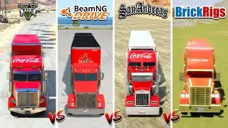 GTA 5 COCA-COLA TRUCK vs BEAMNG DRIVE vs BRICK RIGS vs GTA SA - WHICH IS BEST COCA-COLA TRUCK?