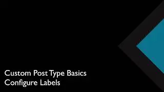 05 Configure Labels | Custom Post Type Basics