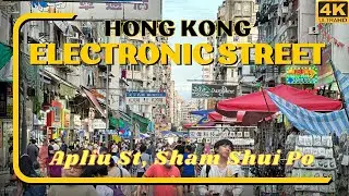 [4K] Hong kong Electronics Market in Sham Shui Po Apliu Street