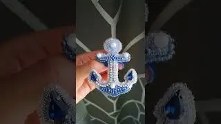 Брошь из бисера #бисер #брошьизбисера #якорь #handmade #jewelry