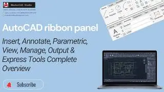 How to Use AutoCAD Ribbon Tabs: Insert, Annotate, View & Output (Hindi)