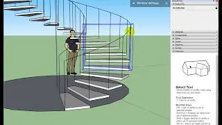 spiral stairs in sketchup عمل السلم الدائري او الحلزوني علي الاسكتش اب