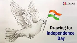 Independence Day 15 August 2024 | Indian Flag with Pigeon Drawing Pencil Shading
