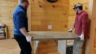 Installing Our Concrete CounterTop Desk ~ Finishing the Top