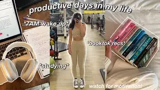STUDY VLOG | productive days in my life: 7AM morning routine, lots of studying & booktok books 2022