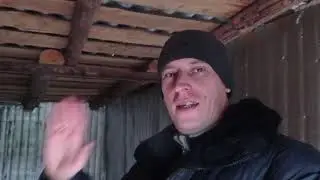 Я и Колян , подготавливаем буржуйку к установке в гараже. Ремонт своего гаража.