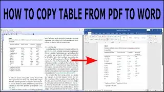 How to Copy Table from PDF to Word