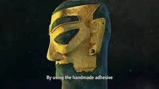 #05 Bronze head with gold foil 圆顶金面铜人像