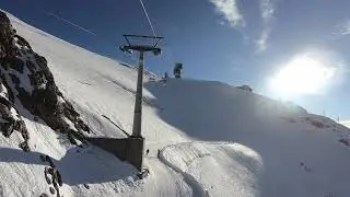 Skiing on Titlis Glacier in Engelberg
