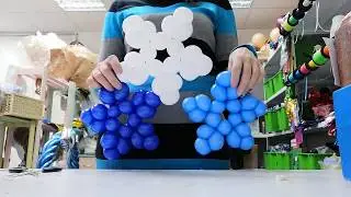 Снежинки из воздушных шаров (шаров для моделирования)