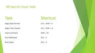 Excel & HR Shortcut Cheat Sheet