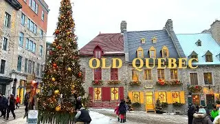 [4K]🇨🇦 Old Quebec Christmas Walk🎄Fairytale Xmas in Petit Champlain🌟& Place Royale⛪1640 Bistro🍷