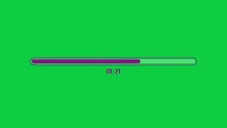 1-Minute Purple Round Progress Bar Countdown Green Screen, 100% Copyright Free
