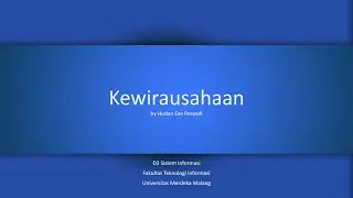 Kewirausahaan #1 - Pentingnya Kewirausahaan