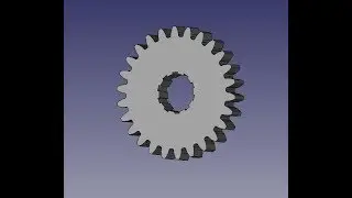 FreeCad Круговой массив Шестерня со шлицами