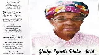 GLADYS BLAKE REID THANKSGIVING SERVICE
